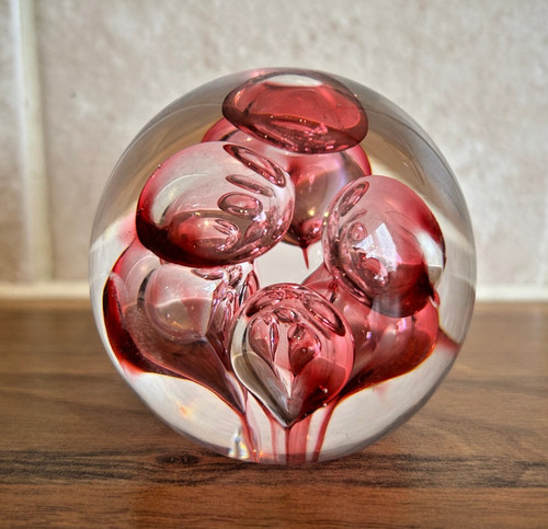 Langham glass paperweight - glass, pink