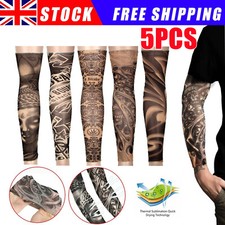 5 Pack Tattoo Sleeves Men Women Unisex Fake Temporary Tattoo Full Arm Warmer UK