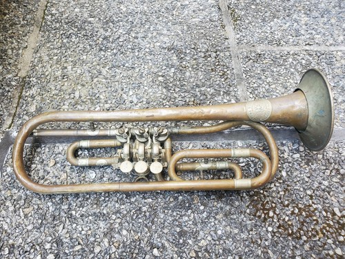 Very old rotary trumpet - , w