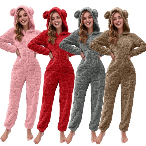 Lady teddy bear hooded pyjamas - lady,