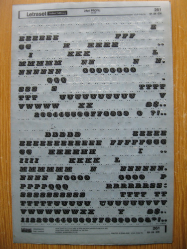 Letraset upper num - x,
