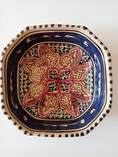 Vintage tunisian pottery bowl - tunisian,