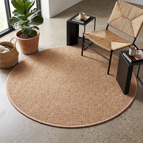 Round imitation sisal area rug - imitation,