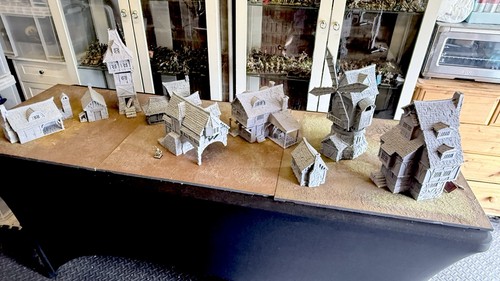 32mm model village - model, mordheim