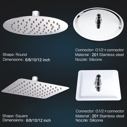 Shower head round - head, square