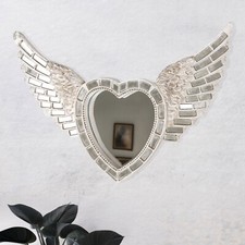 Silver Wings Mirror Heart