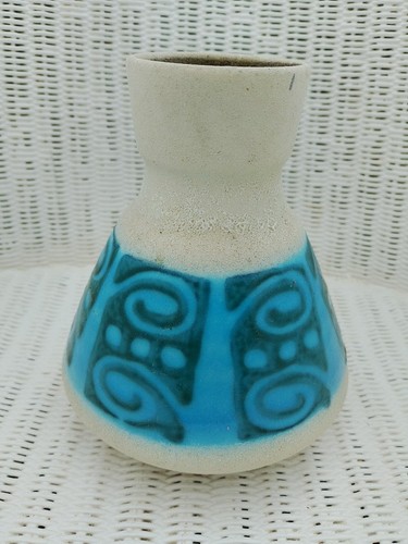 West germany pottery vase blue - germany,
