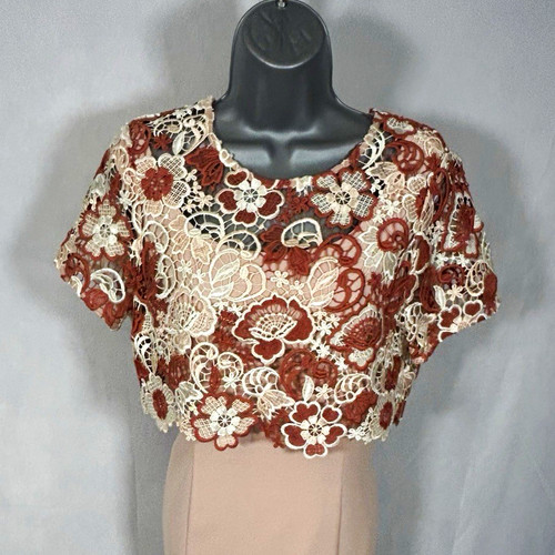 Gina bacconi beige floral lace - floral,