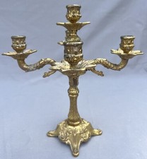STUNNING FIVE ARM FRENCH VINTAGE BRASS CANDELABRA 2,2kg  (LOT 6014)