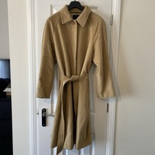 Jaeger Angora & Wool Long Camel Coat With Belt  Women’s U.K. 16