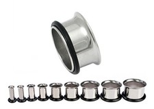 STEEL SINGLE FLARE TUNNELS EAR STRETCHERS EYELETS STRETCHING KIT 1.6mm - 26mm