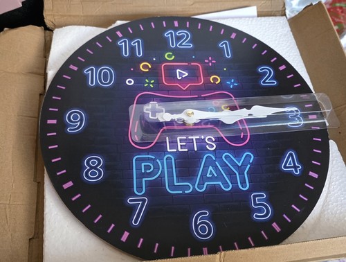 Game console clock neon - console, blue