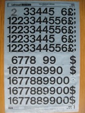 1 x Letraset  Numbers STANDARD