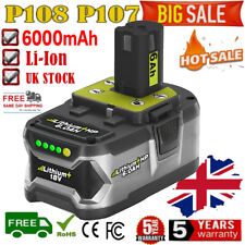 Replacement For Ryobi One+ Plus P108 BPP-1815 BPP-1817 P107 18V 6.0Ah Battery UK