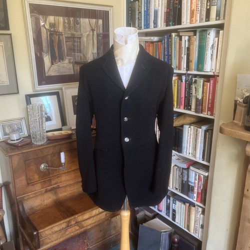 Bladen black wool hunt coat - black,