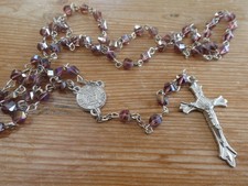 OLD ROSARY WITH PURPLE PLASTIC