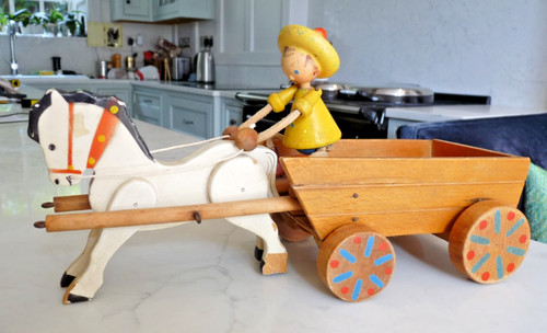 Vintage wooden horse and - horse,