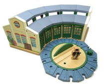 Wooden Thomas & Friends Tidmouth Sheds Turntable Fat Controller Figure Used Toy