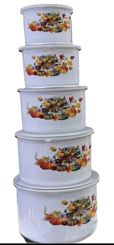 Enamel nesting lidded - enamel,