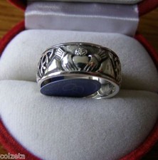 IRISH CLADDAGH WEDDING RING ~  sterling silver CELTIC - Peter Stone. UK SELLER
