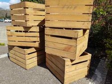 Wooden Crate Boxes Storage Apple Fruit Plain Wood Box Craft Crates - 4 Slatted.