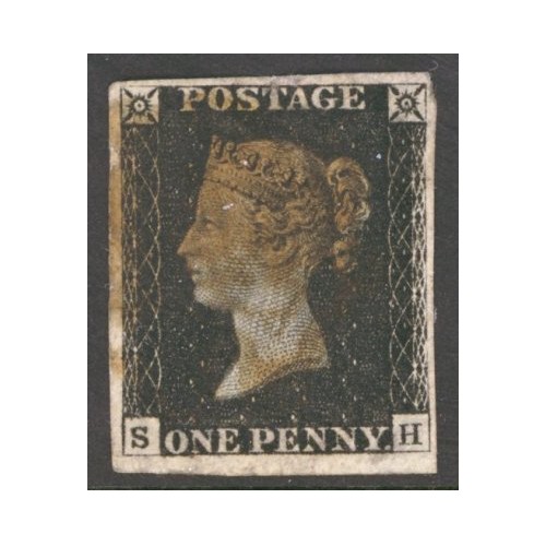 1840 black s - 1d , 2
