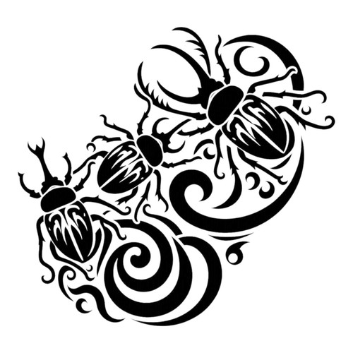 Tribal beetles vinyl decal - vinyl,