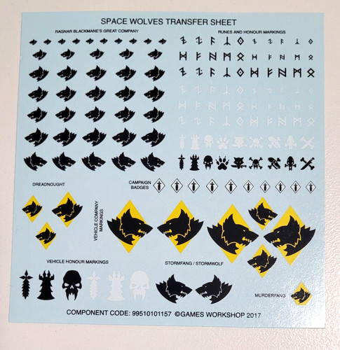 Space wolves transfer sheet - space,