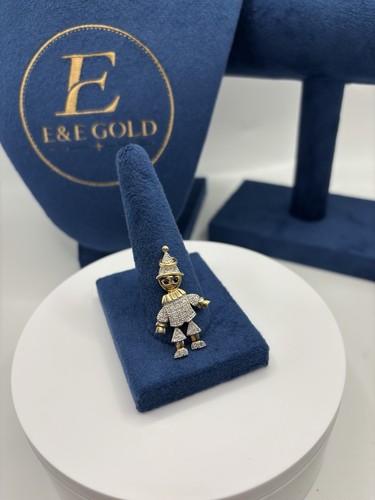 9ct gold clown pendant - gold,