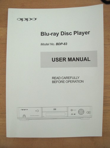 Oppo bdp owner manual - oppo,