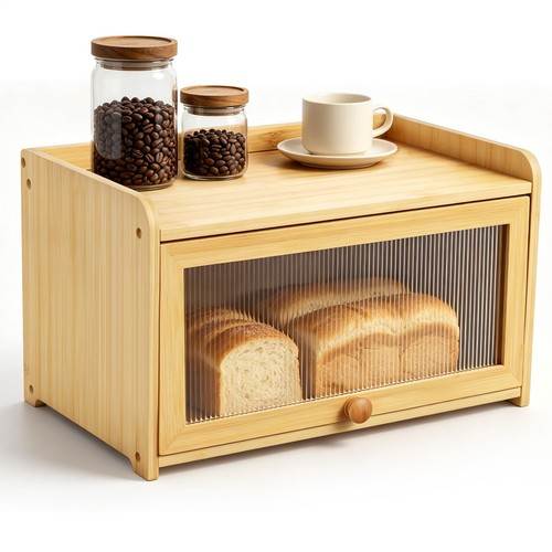 Wooden bread bin large - wooden,