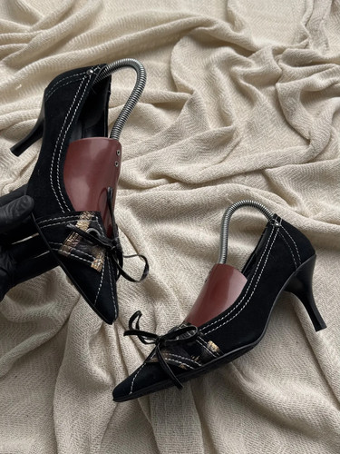 Vintage suede kitten heels - suede,