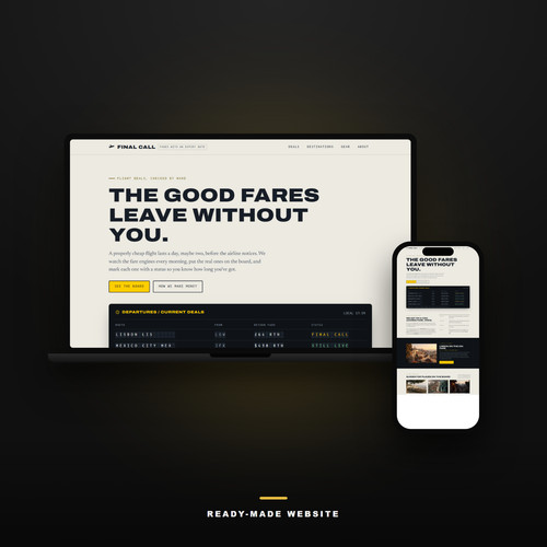 Flight deals website for sale - website,