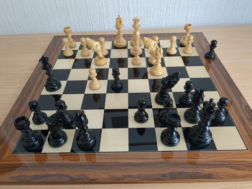 Grazing knight ebony chess set - ebony,