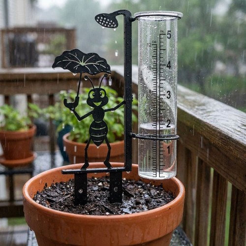 Rain gauge metal stake - gauge,
