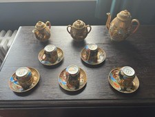 Vintage Genuine Samurai China Hand Painted Tea Set - Satsuma Japanese Style