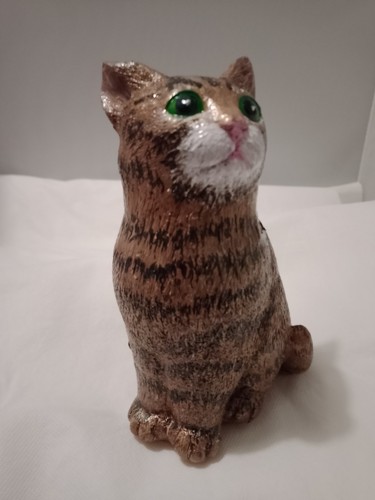Handmade plaster tabby - handmade, cat