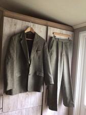 Mens Vintage Brown Tweed Suit W 32 Ins L 30 Ins Chest M Fully Lined 