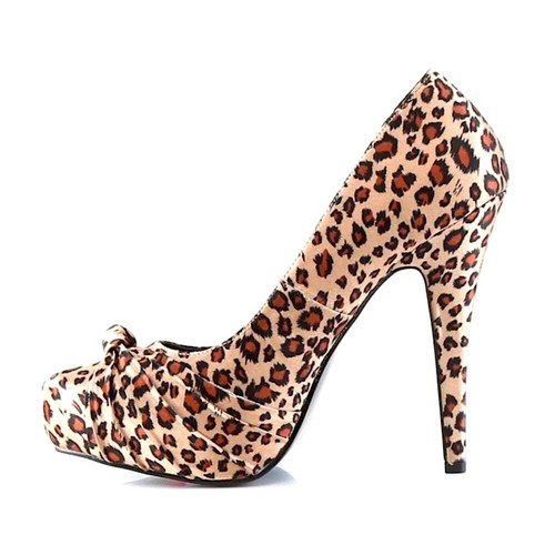 New satin leopard heels - new,