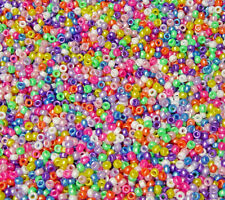 Multi Pearl Mini Barrel Pony Beads made in USA 1,000pc kids crafts school VBS 