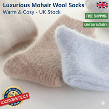 Women 100% Pure Wool Cashmere Socks Thermal Thick Boot Multicolor Winter