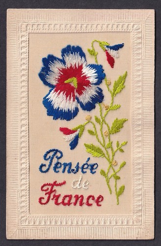 Ww1 embroidered silk postcard - ww1,