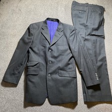 Men's Grey Suit Jacket & Trousers - Excellent Pre-Owned Condition