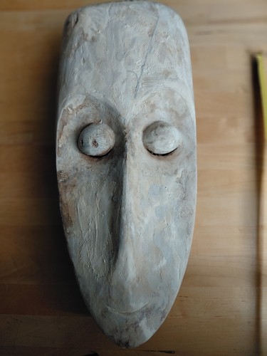 Wooden mask large - wooden, /