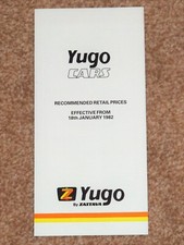 1982 YUGO PRICE LIST - 1100