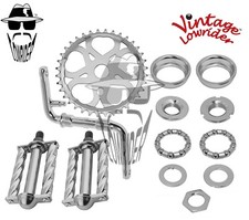 Vtg LOWRIDER HEART CHROME CRANK BUNDLE TWISTED PEDALS 20 CRUISE LOWRIDER BICYCLE