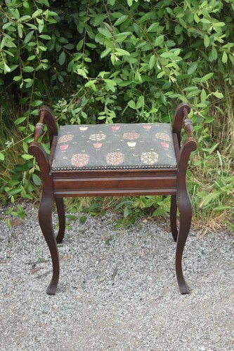 Antique mahogany piano stool - antique,