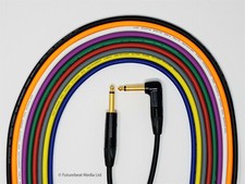 Van Damme Pro Grade Guitar Cable Gold Neutrik Straight to Right Angle Jack Plugs