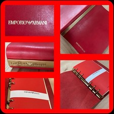 EMPORIO ARMANI COMPACT ORGANISER-RED SOFT CALF LEATHER-FILOFAX PERSONAL SIZE