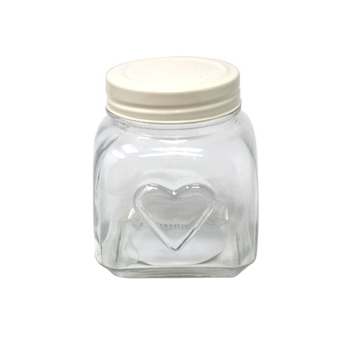 900ml embossed heart glass - embossed,